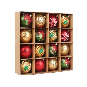 Amazon 2024 New Hot Two-color Ball Hand-painted Christmas Ball Christmas Tree Decoration Ball Set 16