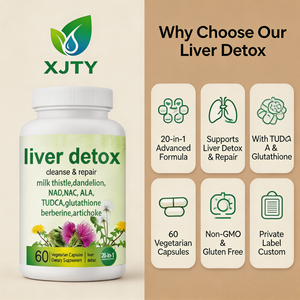 Xjty ธรรมชาติแคปซูลทำความสะอาดตับ20-in-1สูตรนม Thistle Tudca กลูตาไธโอนอาหารเสริมสำหรับผู้ใหญ่ภูมิคุ้มกัน - Product Image 4