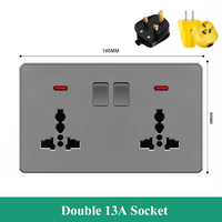 Prise murale universelle SUMMAO 220V 20A 45A électrique à 3 broches 13A grise avec USB