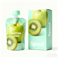 Pochette souple personnalisée imprimée pour jus de fruits avec bec verseur, emballage alimentaire de qualité alimentaire