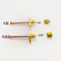 Raccords de montage en laiton pour valve à broche de charge haute pression, filetage SAE 1/4'' (6,35 mm), connexion par soudure pour tube en cuivre, qualité réfrigération