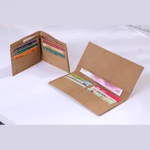 Бумажники-держатели для карт с принтом граффити на заказ, новинка, простой минималистичный экологически чистый моющийся бумажник из крафт-бумаги унисекс