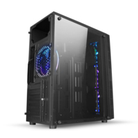 Gabinetes de Computadora de Nuevo Diseño 2024, Torres OEM con Tira RGB en el Panel Frontal, Gabinete ATX para PC, Gabinete para Juegos de Oficina, Gabinete de Computadora RGB