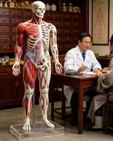 Modèle de cuivre pour la formation en acupuncture de la médecine traditionnelle chinoise, avec marquages de l'échelle numérique et caractères plus clairs