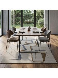 Tapis en laine fait main tufté à la main, luxueux, écologique, lavable, antidérapant, à poils moyens, tapis de sol moderne design pour salon - Product Image 3