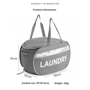 Cesto per Biancheria Sporca Pieghevole in Tessuto Oxford Rinforzato, Moderno e Semplice, Grande Capacità, per Uso Domestico - Product Image 5