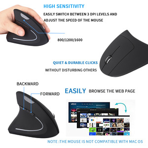 2.4G <b>Wireless</b> Left Hand <b>Mouse</b> Vertical Ergonomic Optical <b>Mouse</b> <b>for</b> <b>Laptop</b> Desktop - Product Image 3