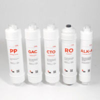 Filter Air Alkali HJC ALK dengan Karbon Aktif, Bola Turmalin, Pompa Booster Elektrik 100 GPD Mineral T33 untuk Hotel dan Rumah Tangga