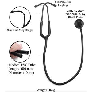 Tout Noir Médecin Cardiologie Stéthoscope Professionnel Médical Coeur Stéthoscope Infirmière Étudiant Équipement Médical Dispositif - Product Image 2