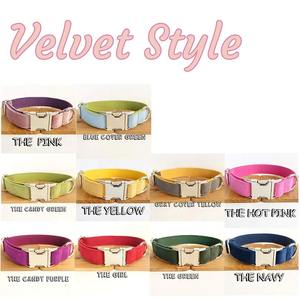 Accesorios Para Mascotas <span class=keywords><strong>al</strong></span> por Mayor, <span class=keywords><strong>Collar</strong></span> ajustable suave personalizado, con hebilla de Metal grabada, de terciopelo Para perro - Product Image 2