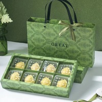 Emballage alimentaire jetable pour dessert boulangerie gâteau Macron tiroir boîte-cadeau 100% fabricant emballage en papier vert de noël