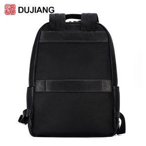 Dujiang Genuine Leather <b>Backpack</b> <b>20L</b> Black Business Travel Men's <b>Backpack</b> - Product Image 5