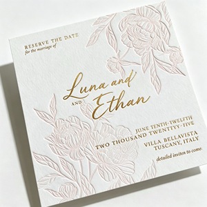 <span class=keywords><strong>Tarjeta</strong></span> de agradecimiento de boda con estampado floral en relieve y lámina dorada de lujo, tarjetas de agradecimiento impresas personalizadas para uso comercial y minorista - Product Image 2