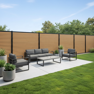 Panneaux <span class=keywords><strong>de</strong></span> clôture modernes <span class=keywords><strong>en</strong></span> WPC à prix abordable, panneaux <span class=keywords><strong>de</strong></span> clôture <span class=keywords><strong>en</strong></span> composite bois 3D co-extrudé, vente <span class=keywords><strong>en</strong></span> gros <span class=keywords><strong>de</strong></span> panneaux <span class=keywords><strong>de</strong></span> clôture <span class=keywords><strong>de</strong></span> jardin privés - Product Image 1