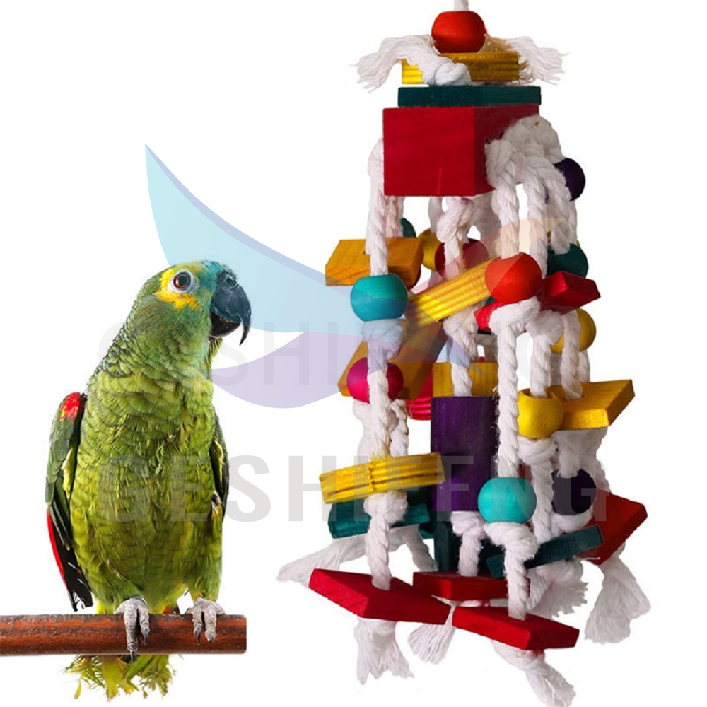 Vison Bird Cage New 360°Rotating Bird Perch Toy –Interactive Wooden Parrot Interactive Bird Toys