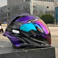 Casque de moto intégral de qualité supérieure, homologué DOT, style rétro vintage, en ABS, pour homme et femme, pour cruiser, toutes saisons