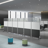 Paroi de séparation mobile pliable pour bureau, atelier, activité, isolation, porte coulissante, plaque de protection temporaire avec cloison en verre