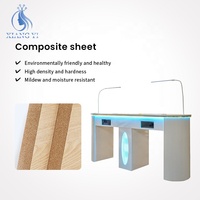 Salon de beauté maquillage bois ongles Tech bureau double table de manucure avec dépoussiéreur