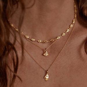 Milskye gioielli alla moda 925 argento sterling 18k oro vermeil verde naturale peridoto <span class=keywords><strong>hamsa</strong></span> ciondolo a mano collana anima - Product Image 5