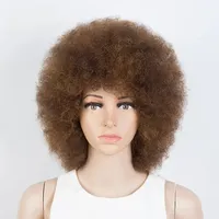 Perruque QVR Courte Afro Frisée Kinky en Cheveux Brésiliens Remy avec Frange, Densité 180%, Effet Volumineux |   Perruque sans lacets, fabriquée à la machine, style afro, pour femmes noires, toutes tailles