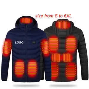 Isıtma kapitone ceket 5v kış erkek kirpi uzun kaban ısıtıcı artı boyutu ısıtma soğuk termal ceket elektrikli ceket