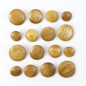 Nút trang trí hình rùa thời trang cổ điển Meetee CN054 thân thiện với môi trường, kích thước 18mm, chất liệu giả da, cán gỗ - Product Image 1