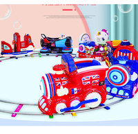 Parc d'attractions plaza centre commercial enfants dirigeable manèges batterie électrique voie ferroviaire train pour enfants en vente
