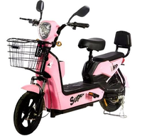 Vélo électrique à assistance au pédalage avec moteur arrière sans balais 500W 48V, cadre en acier 14 pouces, frein à tambour 3 vitesses, batterie au plomb 12AH/15AH, capteur pour vélo de ville