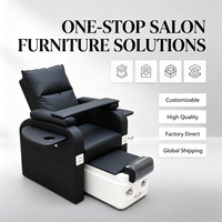 Fauteuil de pédicure professionnel à succès avec siège inclinable, système de jets sans tuyauterie à drainage automatique, en cuir PU, pour spa des pieds