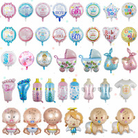 Kit de Décorations pour Fête de Révélation du Sexe du Bébé Garçon ou Fille, Ballons en Aluminium Rose et Bleu, Ensemble de Ballons en Latex
