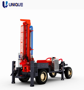 Venta caliente 300M Rueda Montada Pozo de agua Plataforma de perforación Máquina de perforación con bomba de engranajes Componentes de núcleo de motor para pozos de agua - Product Image 1