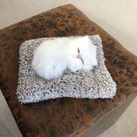 Joli chat Animal Simulation respiration dormir en peluche chat chien mignon peluche poupée maison voiture ornements