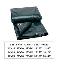 Bâche en PE 6'x8' 10'x12' Imperméable Résistante aux UV Anti-déchirure pour Ferme Entrepôt Camion Protection Extérieure Toutes Conditions Météorologiques