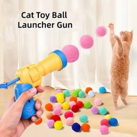 Jouet pour chat, pistolet lanceur de balles en peluche écologique avec 20 balles, jouet interactif amusant pour chats d'intérieur