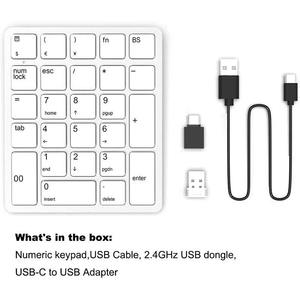 Clavier numérique sans fil rechargeable 2,4 GHz USB Type-C à 26 touches pour ordinateur portable - Product Image 5
