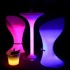 light up night club lounge outdoor high top cocktail led bar furniture table and chairs led round tables for event party garden