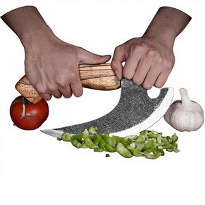 Cuchillo para Pizza Forjado a Mano, Estilo Vikingo, con Mango de Madera de Palisandro, Acero con Alto Contenido de Carbono, Funda de Cuero, Personalizado OEM - Product Image 1