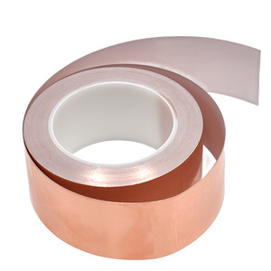 Ruban adhésif <span class=keywords><strong>de</strong></span> <span class=keywords><strong>cuivre</strong></span> pur résistant aux hautes températures, feuille adhésive, protection EMI, 60 m - Product Image 1