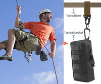 Porte-clés tactique Molle en nylon avec attache pour ceintures et sacs