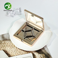 Palette de fards à paupières et d'enlumineurs cinq couleurs, boîte à poudre à cinq compartiments, miroir, emballage cosmétique carré antistatique en plastique ABS