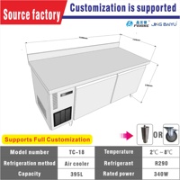Mesa de Trabajo Refrigerada TC-18, Enfriamiento por Aire, Funcionamiento Estable, 2 Puertas, Acero Inoxidable, CE CB, Equipo de Cocina para Catering Comercial