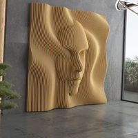 Applique murale d'art ondulé 3D stéréoscopique irrégulier inspiré du visage humain, découpé en tranches, de style moderne, luxe léger et haute densité
