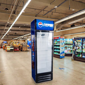 Réfrigérateur vertical à air commercial à température unique de 300 l avec porte en verre, congélateur pour boissons et bières de supermarché - Product Image 3
