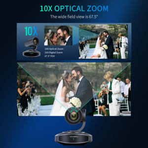 Caméra de conférence FEELWORLD NDI10X, 4K NDI, <span class=keywords><strong>zoom</strong></span> 10x, suivi IA, HDMI USB, prise <span class=keywords><strong>en</strong></span> charge PoE, pour salle de <span class=keywords><strong>réunion</strong></span> d'entreprise - Product Image 3