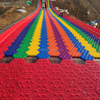 Coloré arc-en-ciel toboggan sec aire de jeux extérieure enfants adultes en plastique sûr Durable amusant parc d'attractions utilisation commerciale