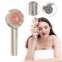 Peigne lisseur à micro-courant à lumière rouge Brosse de massage vibrante pour le cuir chevelu pour le soin des cheveux et le masseur de tête raffermissant pour la peau