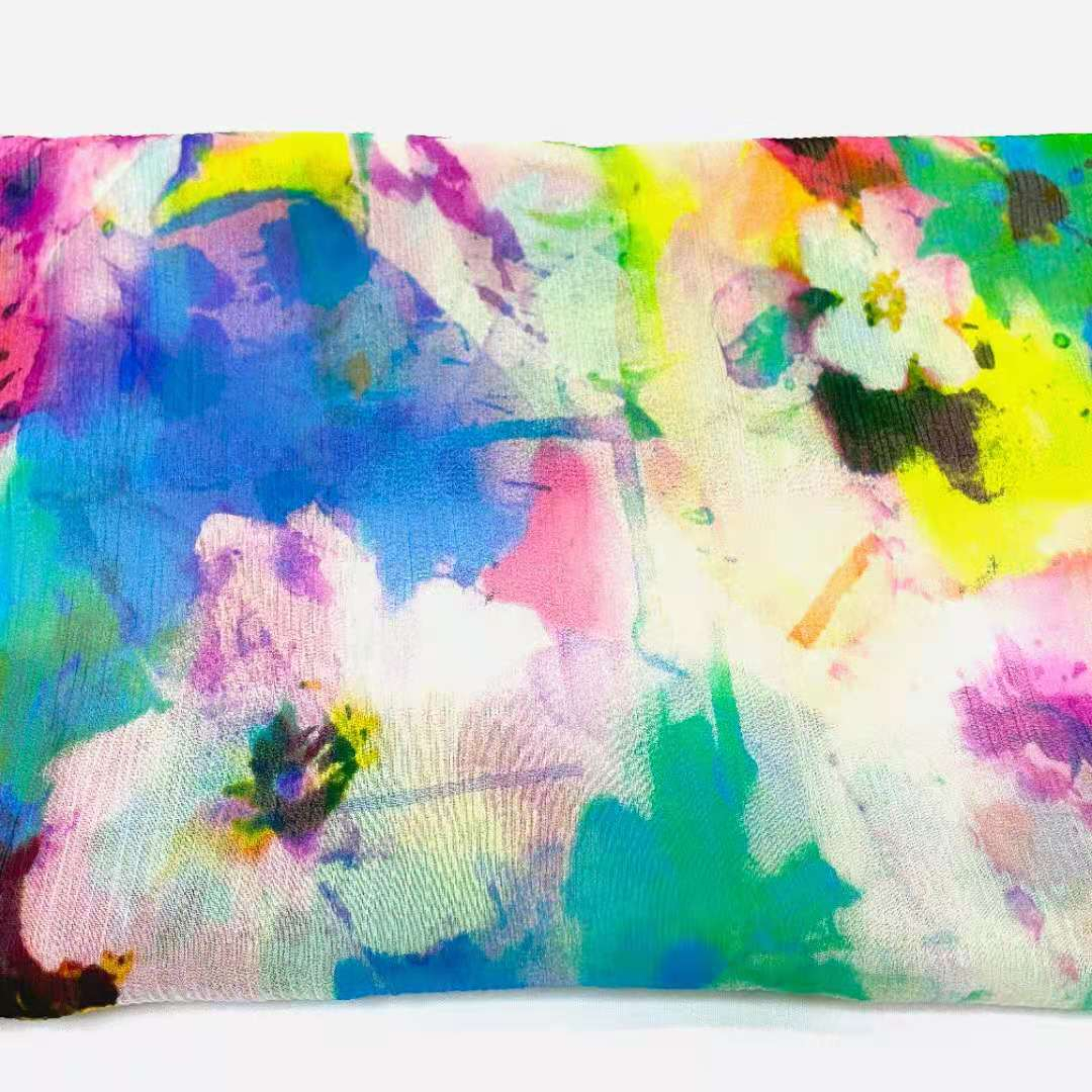 В наличии шифон Yoryu с цифровым принтом 100% шёлк тутового шелкопряда crepon shot с цветочным дизайном