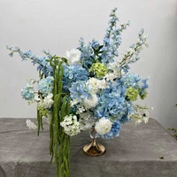 Boule de fleurs artificielles LUYI, 50 cm, 60 cm, bleu-vert mélangé, pour centre de table de mariage ou d'autel, vente chaude