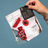 Sacs d'emballage alimentaire personnalisés de 12 oz, 250g, 500g, 1kg, en aluminium, pour grains de café, avec impression de design, sachets Ziplock à fond plat pour aliments pour animaux de compagnie, qualité alimentaire