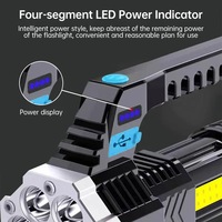 Lampe de poche LED pour le camping, en plastique, longue durée de vie de la batterie, rechargeable, portable, lampe de travail COB multifonction, lampe de poche manuelle